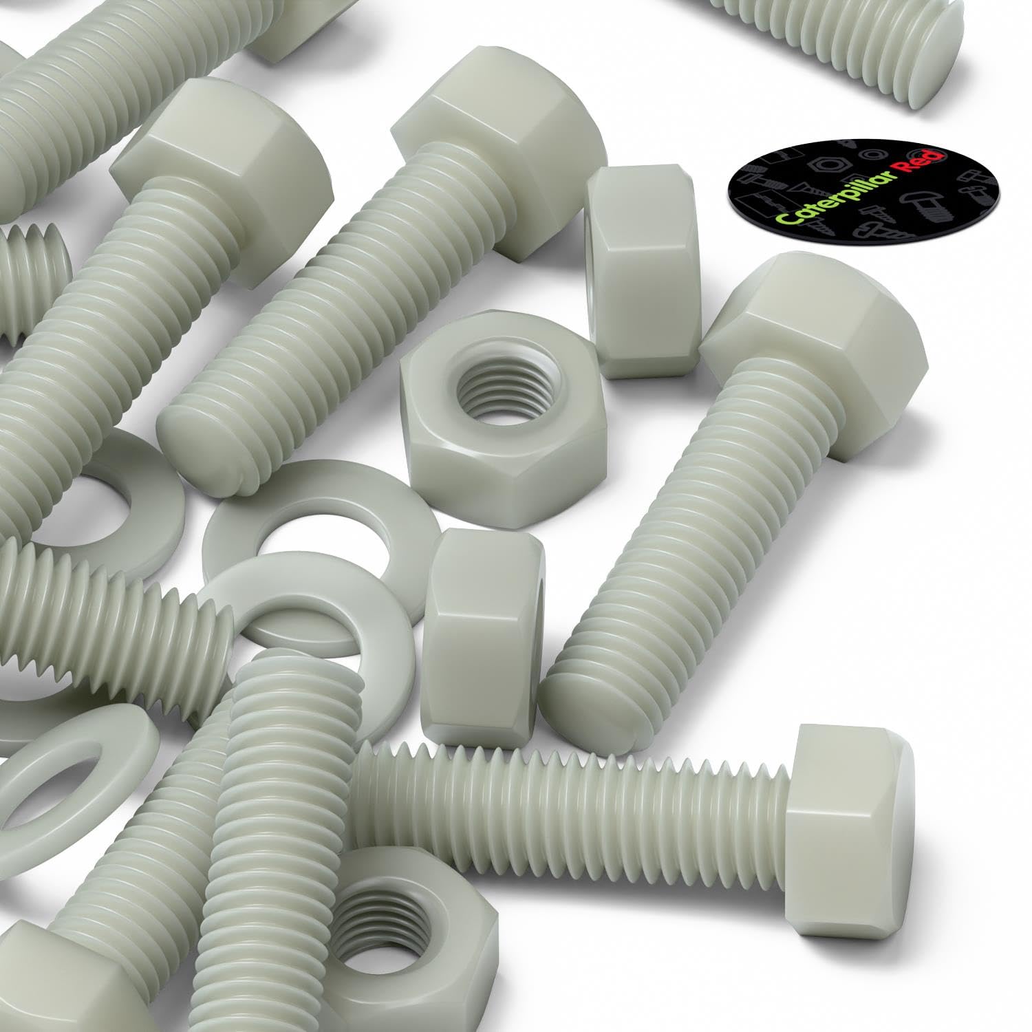 50 x testa Esagonale in super nylon, M8 x 30mm, rinforzato con riempimento in vetro, viti macchinari, Dadi e bulloni di plastica, Rondelle,