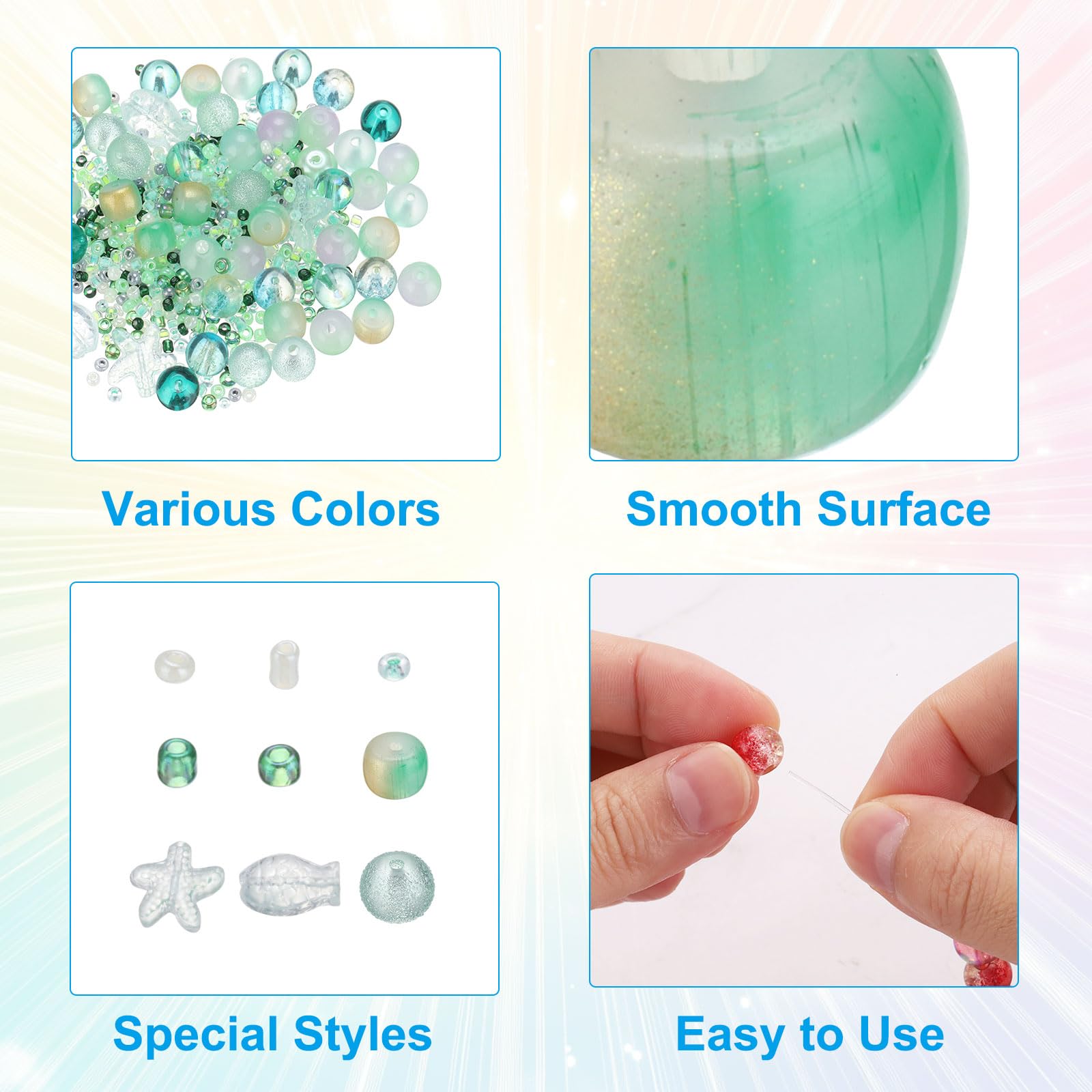 PATIKIL 2-8mm Assorted Glass Resin Beads - Image 3
