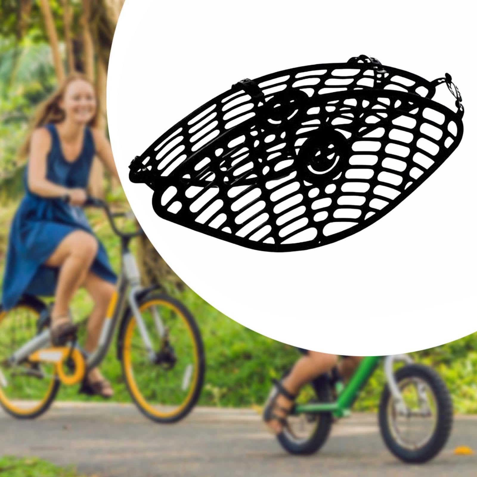 Vaveren Bike Rear Wheel Net Mesh, Foot Guard Lightweight Guardrailt Baffle, Rear Seat Protect, Black