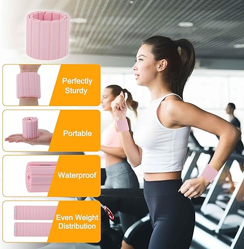 Miniatura 9 de Pesas para muñeca, 1.1 libras cada una, magnéticas, pesas ajustables para tobillo para hombres y mujeres, para correryoga y más, 1 par