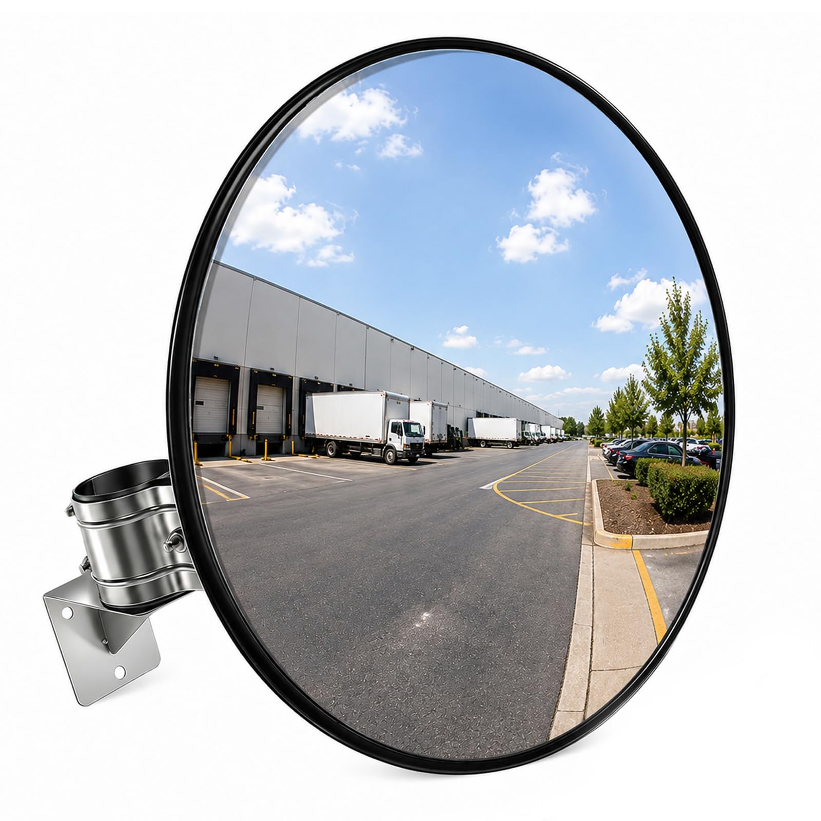 View 1 of 2 Pack 30 Inch Convex Traffic Mirror, Safety Security Corner Mirrors