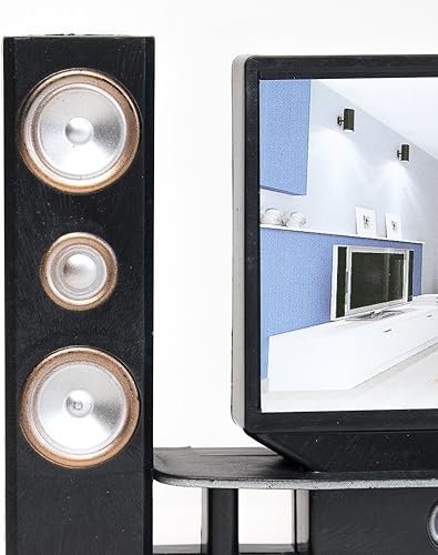 Miniatura 5 de E-TING Juego de accesorios para muebles de casa de muñecas en miniatura para muñecas de niña (juego de gabinete de TV de alta fidelidad)