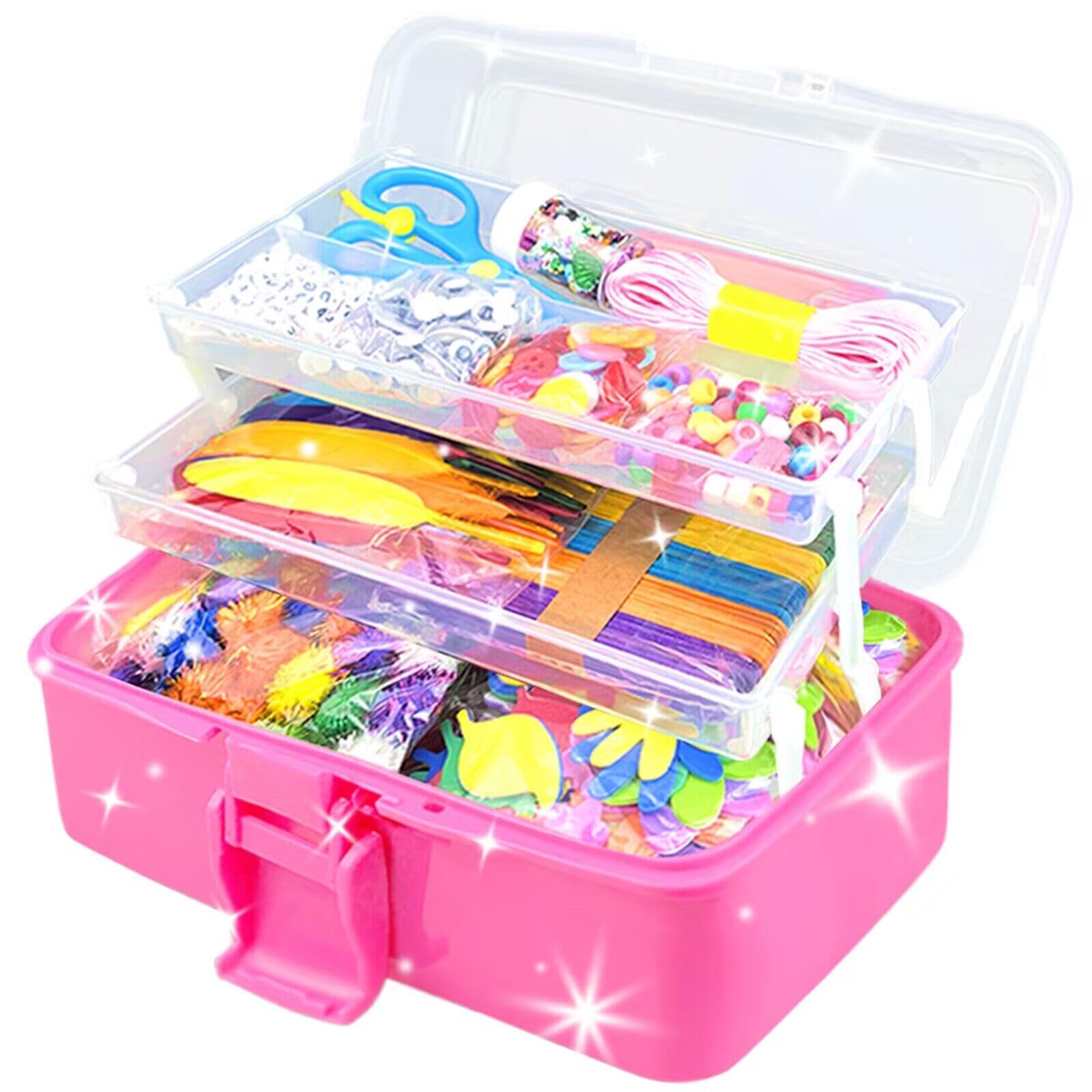 3000Pcs Arts and Crafts Supplies for Kids Crafts for Girls 8-12 Craft Kit with Pipe Cleaners Beads Crafts for Kids DIY School Supplies Set Crafting Box for Girls Boys Age 4-6, 6-8, 8-12 years Gifts