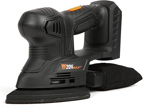 WEN Lijadora de palma inalámbrica (solo herramienta, batería máxima de 20 V no incluida) (20401BT), color negro