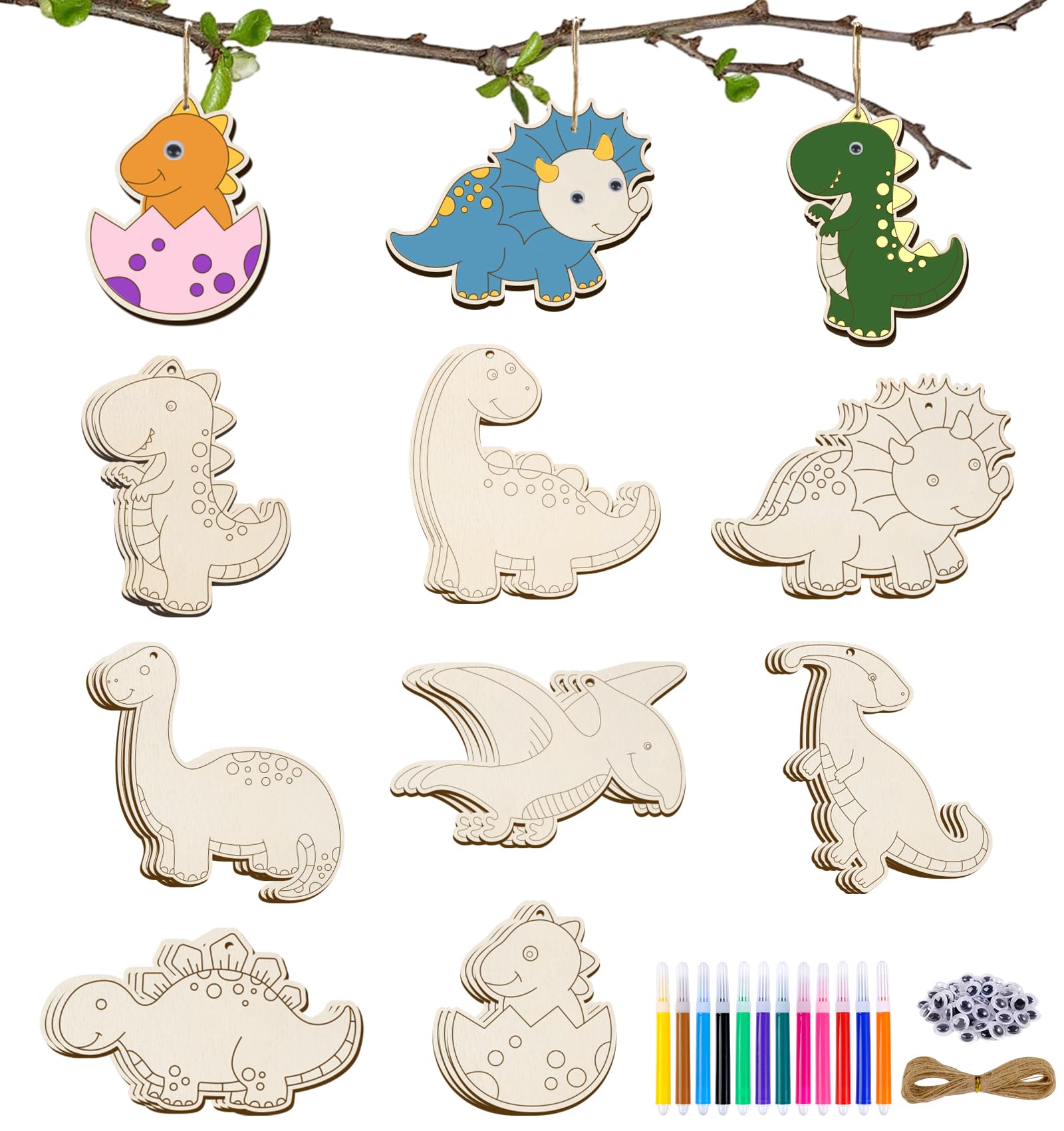 ARTREE Juego de manualidades para niños, mariposas de Pascua para pintar, 24 colgantes de madera, juego creativo para niños, decoración de Pascua, manualidades de primavera e idea de manualidades para — view 10