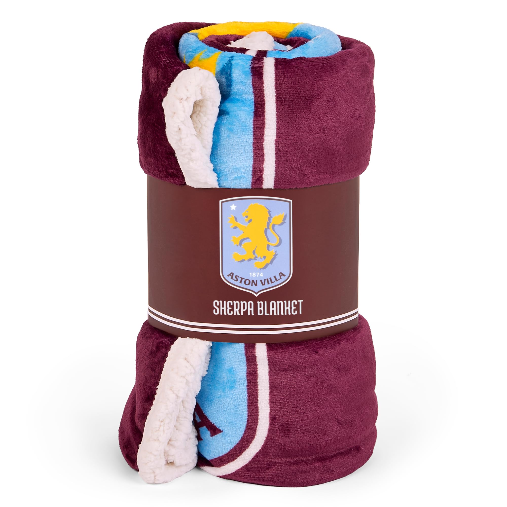 The Gift Scholars Aston Villa - Coperta in pile Sherpa, 152 x 117 cm, prodotto ufficiale della Premier League Football Club