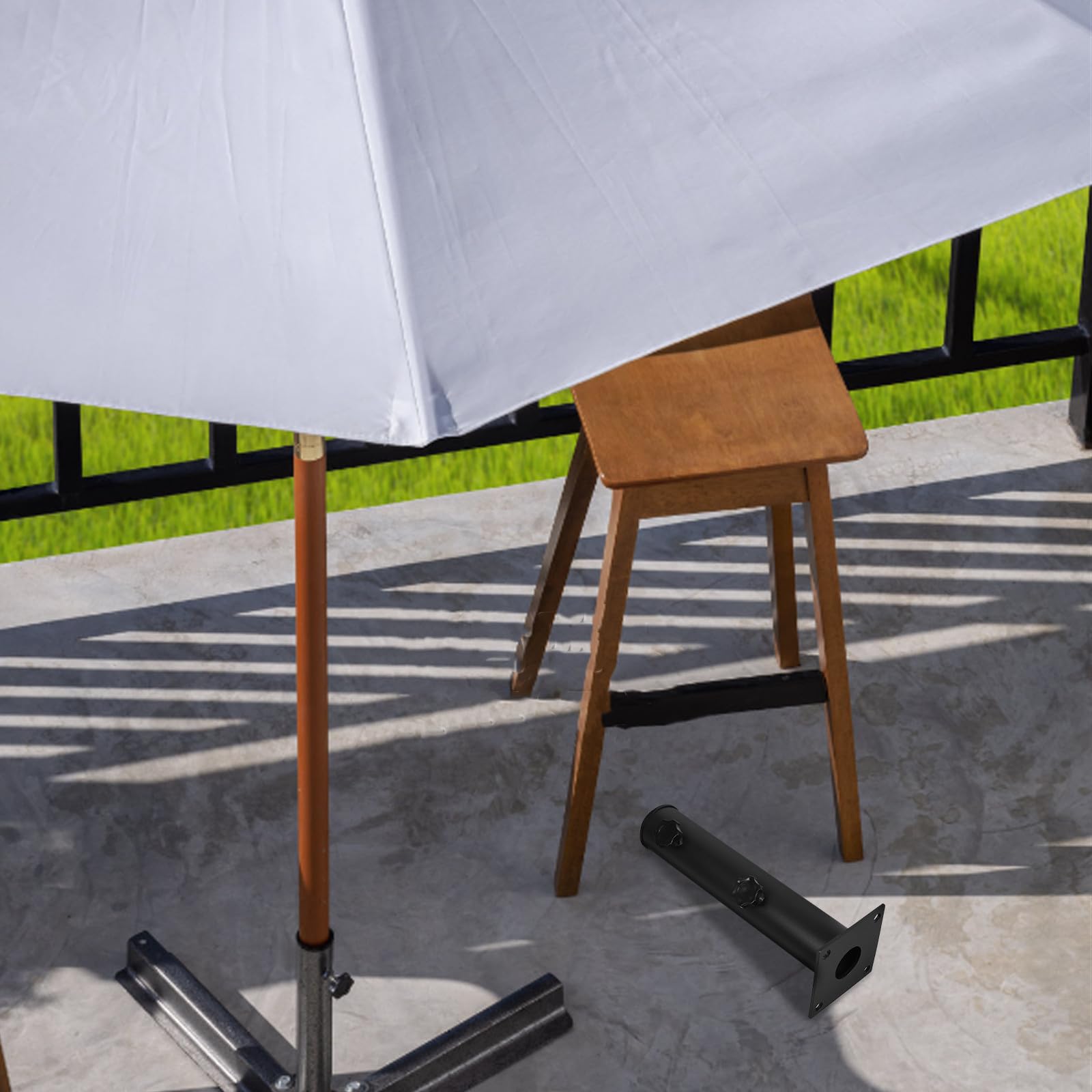 Base Portaombrellone da Esterno in Ferro Spesso Supporto Regolabile per Ombrelloni Pesanti da Terrazza Balcone Spiaggia e Piscina Resistente alle Intemperie Adatto per Pali