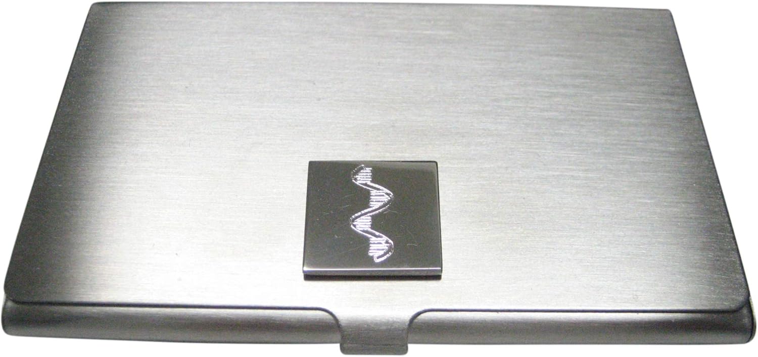 Kiola Designs Silver Toned Etched RNA Ribonucleic Acid Molecule Business Card Holder