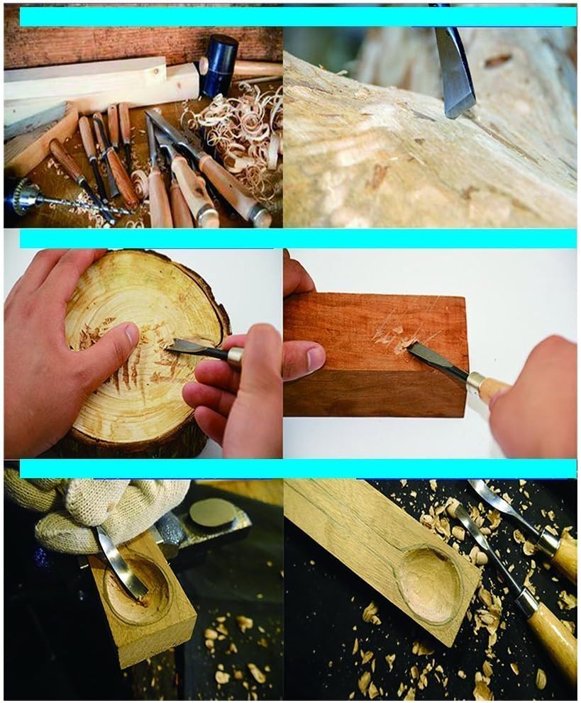 70% Off Discount SUNREEK Wood Sculpture Carving Chisel Tool Set DIY Art Craft(8 Pcs)