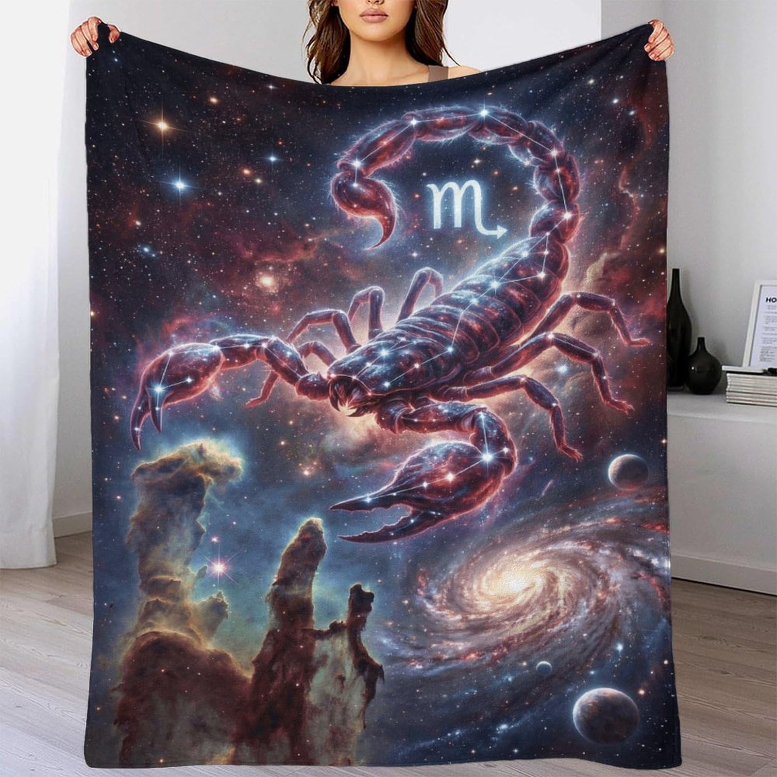 H3B8U2Y5 Scorpio Zodiac for for Flannel Throw Blanket, Bedroom Nap Use