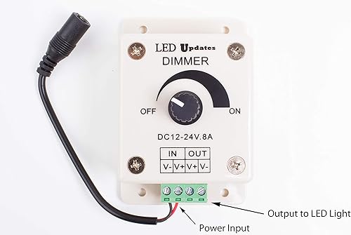 Miniatura 5 de Control de atenuador de luz LED con conector CC hembra Cable de enchufe para tira de luz LED, módulo, luz debajo del gabinete, luz LED espejo de