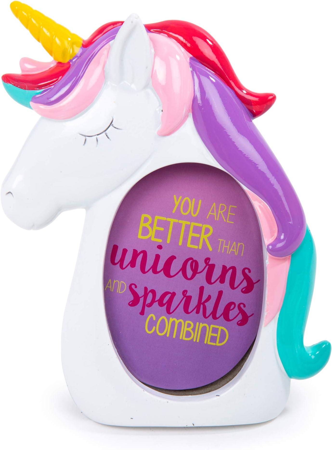 Truu Design Adorable Novelty Unicorn Photo Frame, 4 x 7.5 inches, White