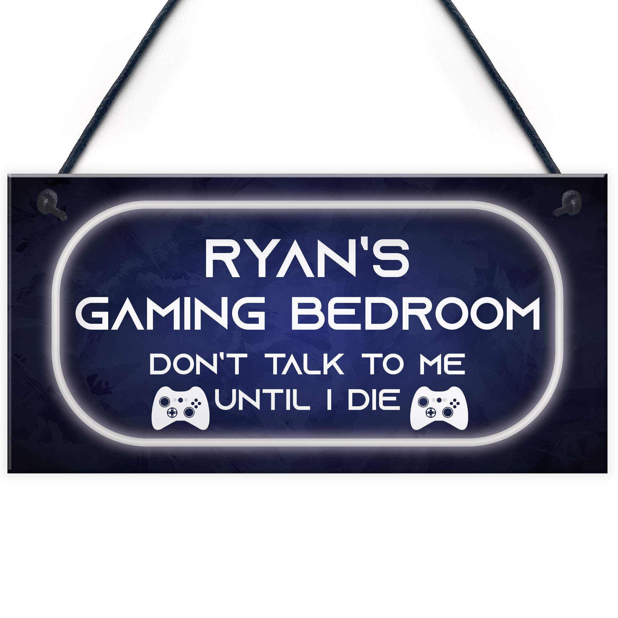 PERSONALISED Neon Effect Gaming Bedroom Sign Lover Gamer Gift For Son Dad