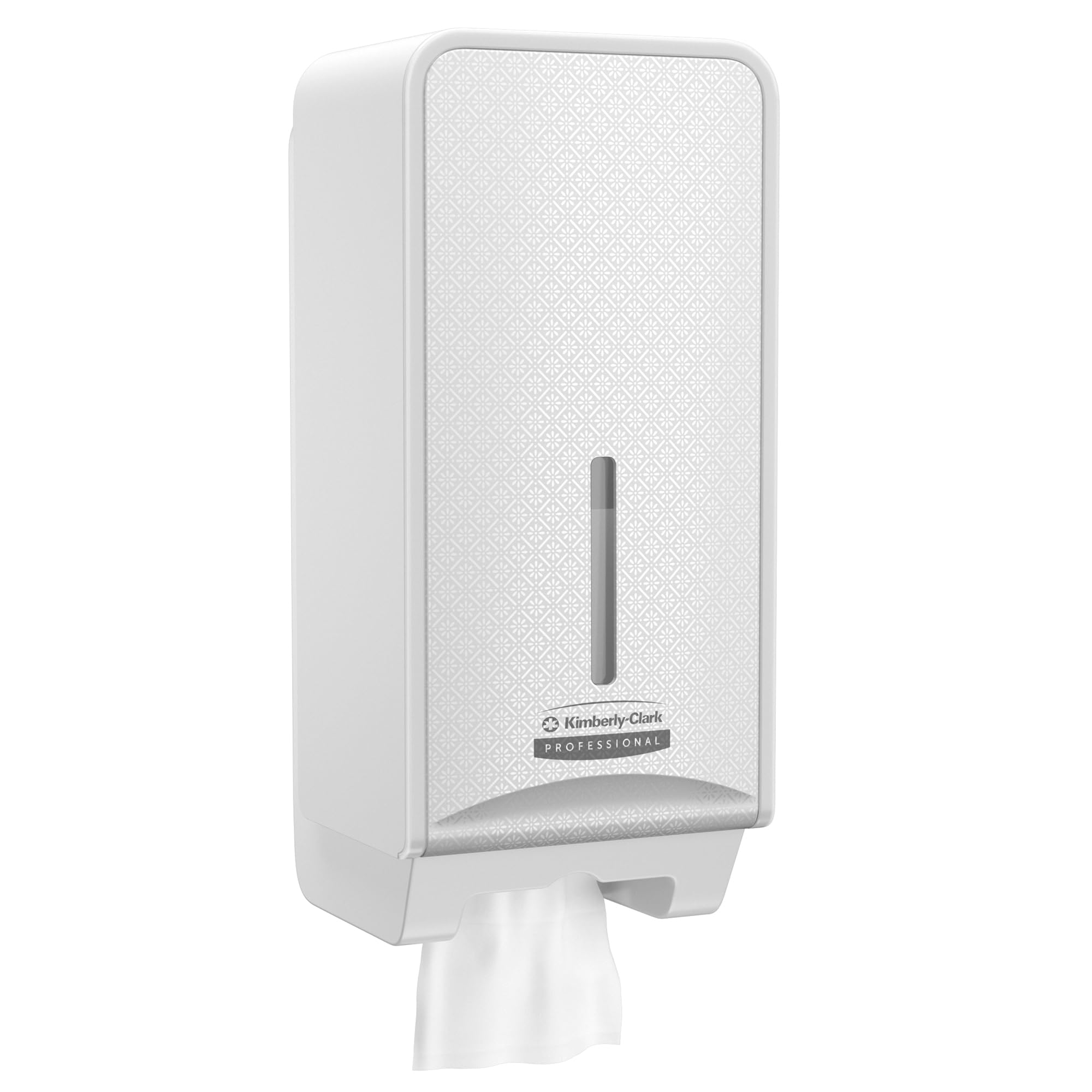 Kimberly-Clark Professional ICON-Spender für Einzelblatt-Toilettenpapier (53949) mit weißer Blende im Mosaikdesign; 1 Spender und Blende pro Karton