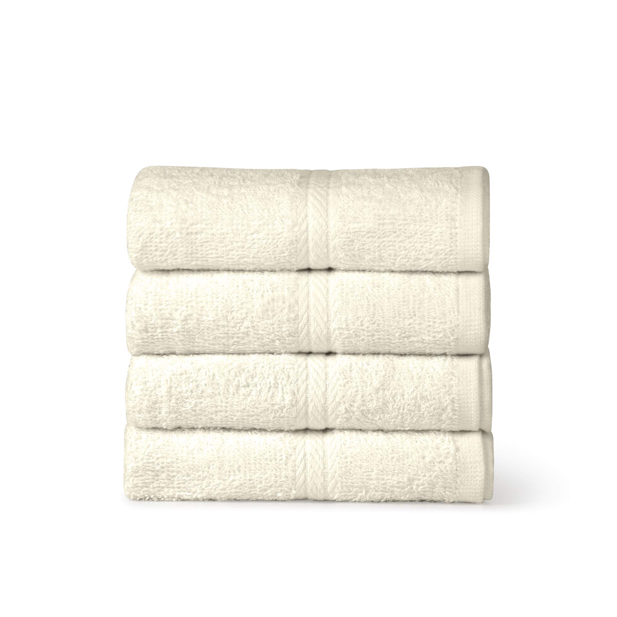 Vozbi Bath Towels Pack of 4-450 GSM Ring Spun Cotton Towels for Bathroom - Bath Linen Egyptian Cotton Hotel Quality Towel Set - Jumbo Bath Sheet Towel (Cream)