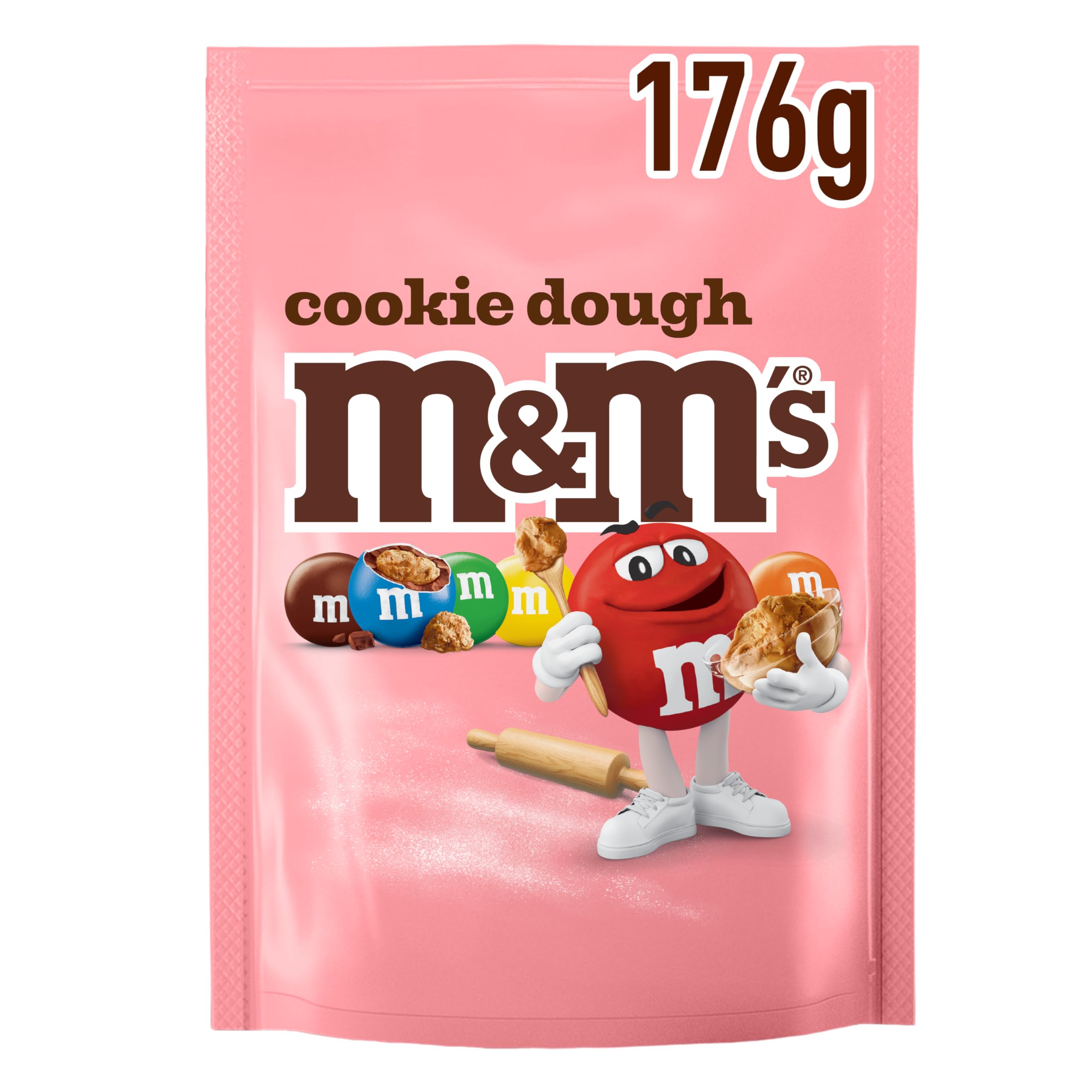 M&M’s Cookie Dough Chocolate Sweet Bag 176g | Milk Chocolate Pouch with Crispy Centre for Movie Nights, Gourmet Gifting & Personal Treats | Shareable Candy Bites for Travel & Baking Toppings