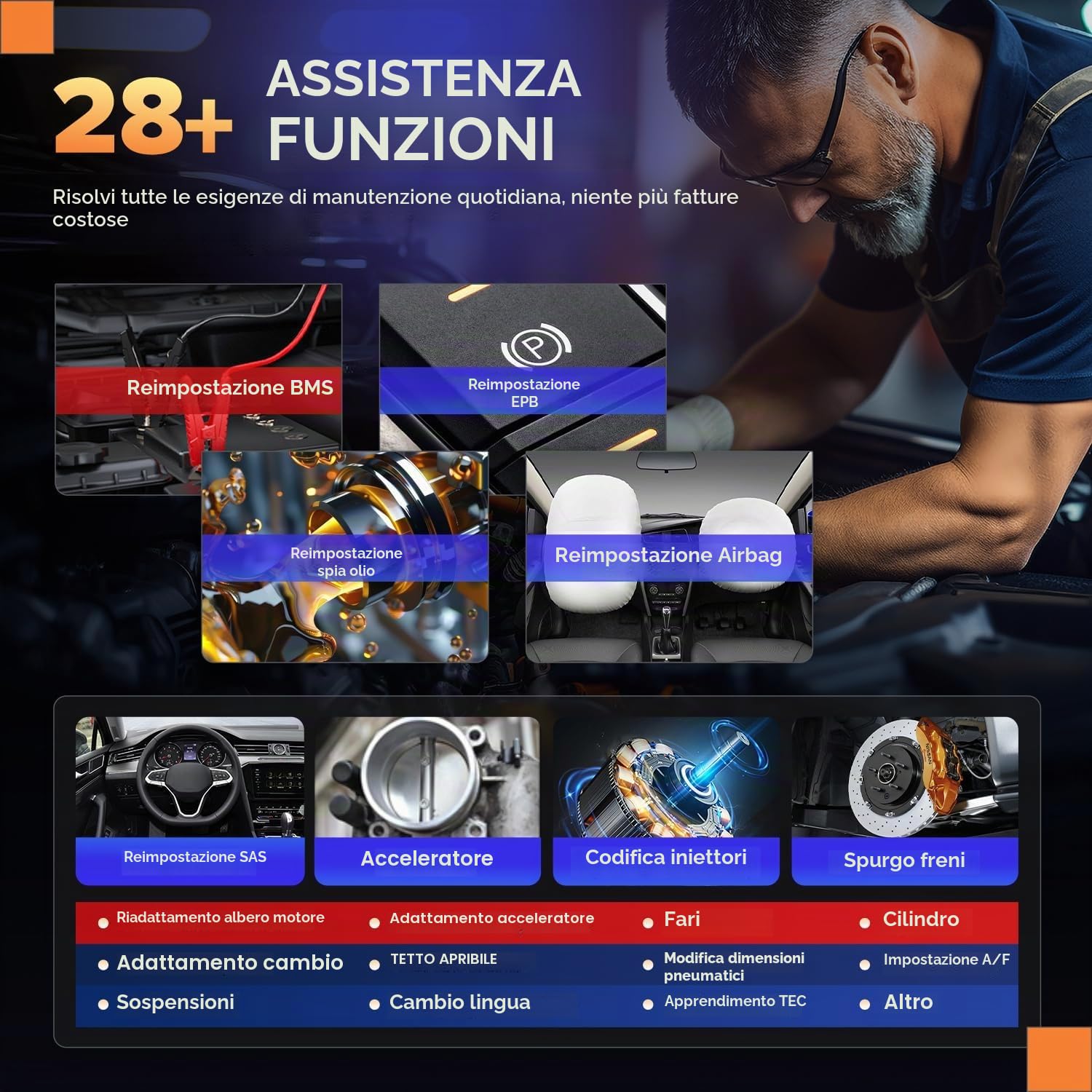 Autel MaxiCheck MX808S Diagnosi Auto: 2026 Più Recente di MK808S MK808BT, Bidirezionale Scanner come MK900 MX900 MK900BT, 3K+ Test Attivi, 28+ Reset, Tutti i Sistemi Diagnostici, OS11