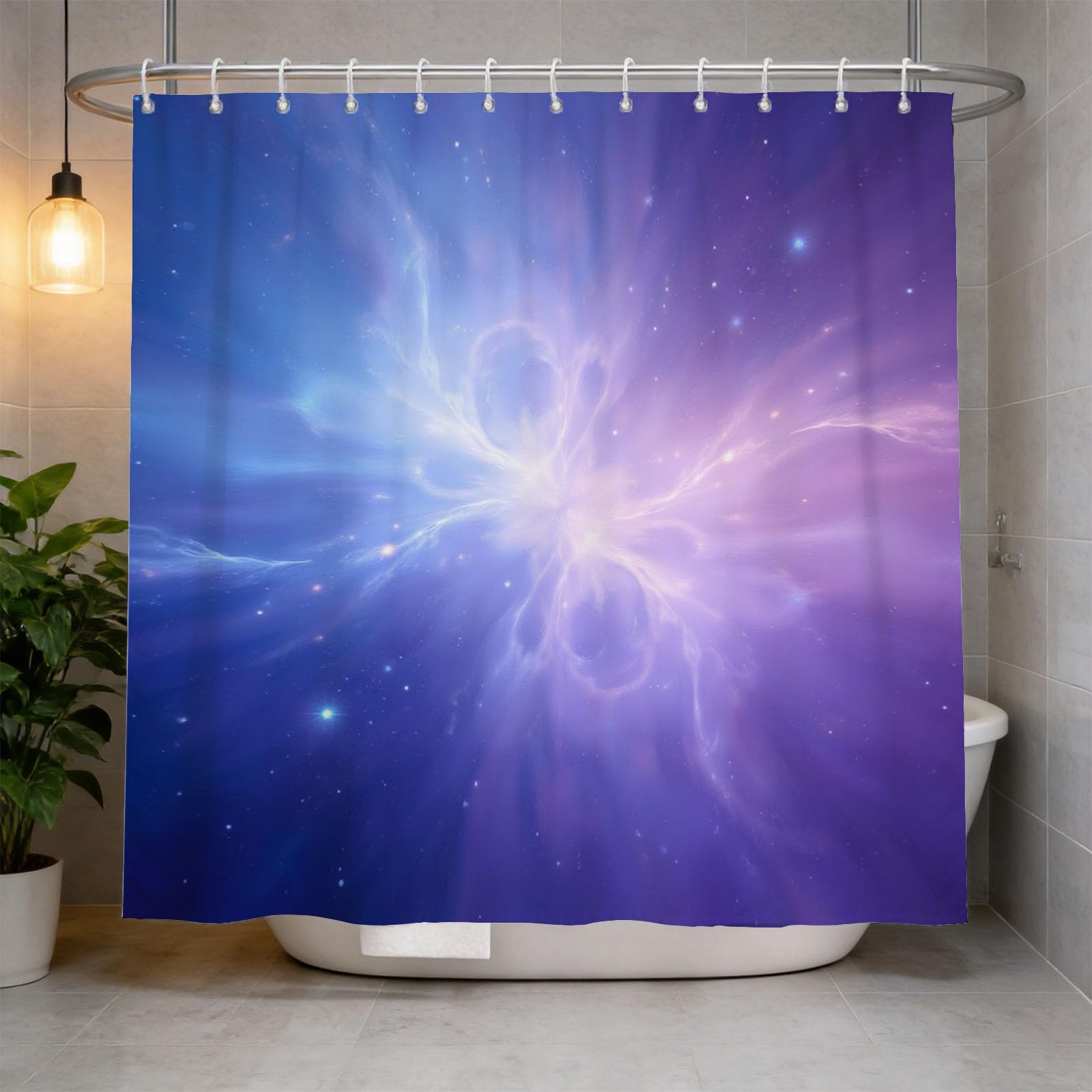 Hongduo 3D Constellations Shower Curtain for Stalls Bathtubs Cartoon Bathroom Decor Shower Curtain Set Polyester Fabric Waterproof 200x200cm/79X79 Inch with Hooks