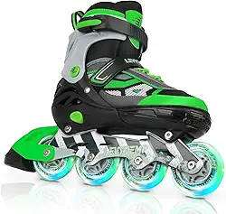 Adjustable Inline Skates for Kids and Adults, Outdoor Beginner Roller Skates with All Light Up Wheels for Girls, Boys, Men and Women