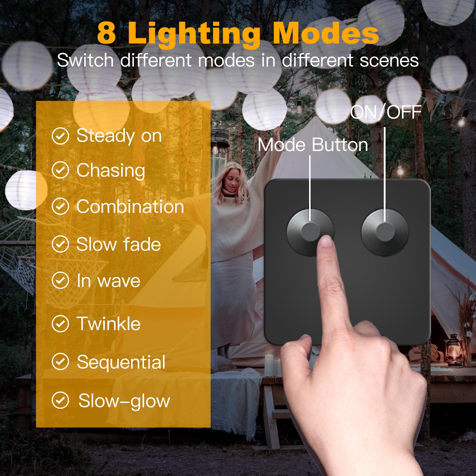 LED Fairy Lights Lanterns Outdoor Solar 6.5 m 30 LED Lanterns 8 Modes Waterproof Solar Lighting Solar Fairy Lights Outdoor for Garden, Yard, Wedding, Party Decoration, Balcony, Christmas, Party - Image 2