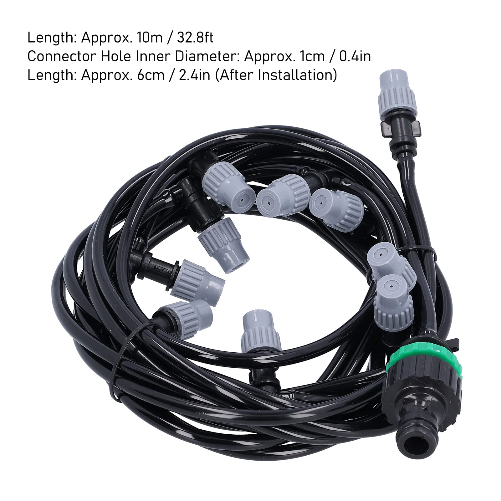 Tropfbewässerungssystem Set, 10 m Schnellanschluss System mit automatischer Gartenbewässerung und Sprühnebelanlage inklusive 10 Düsen für Gewächshaus, Blumenbeet, Rasen und Terrasse