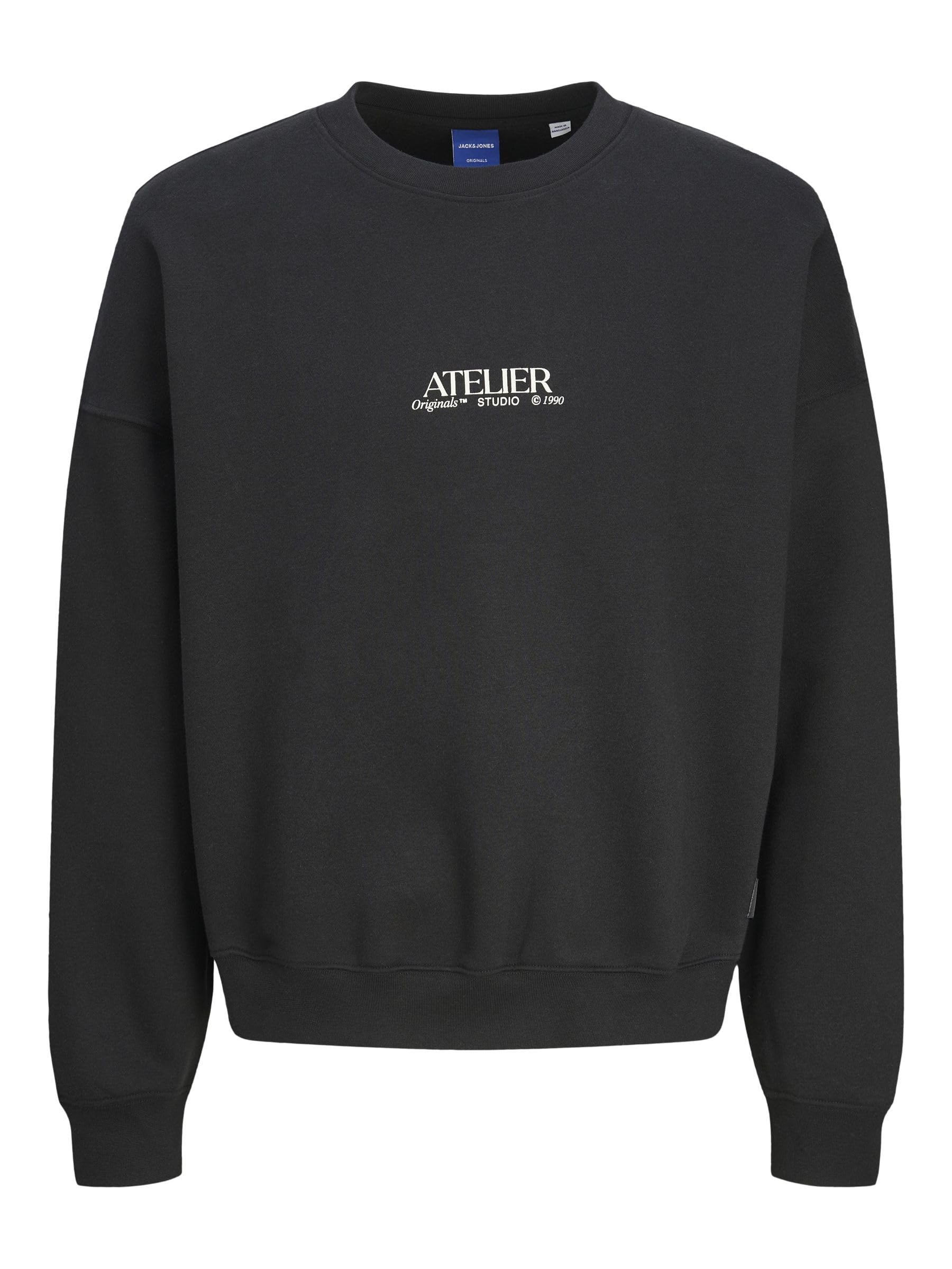 JACK & JONES Jorbrooklyn Graphic Sweat Crew Neck Ln, black, M