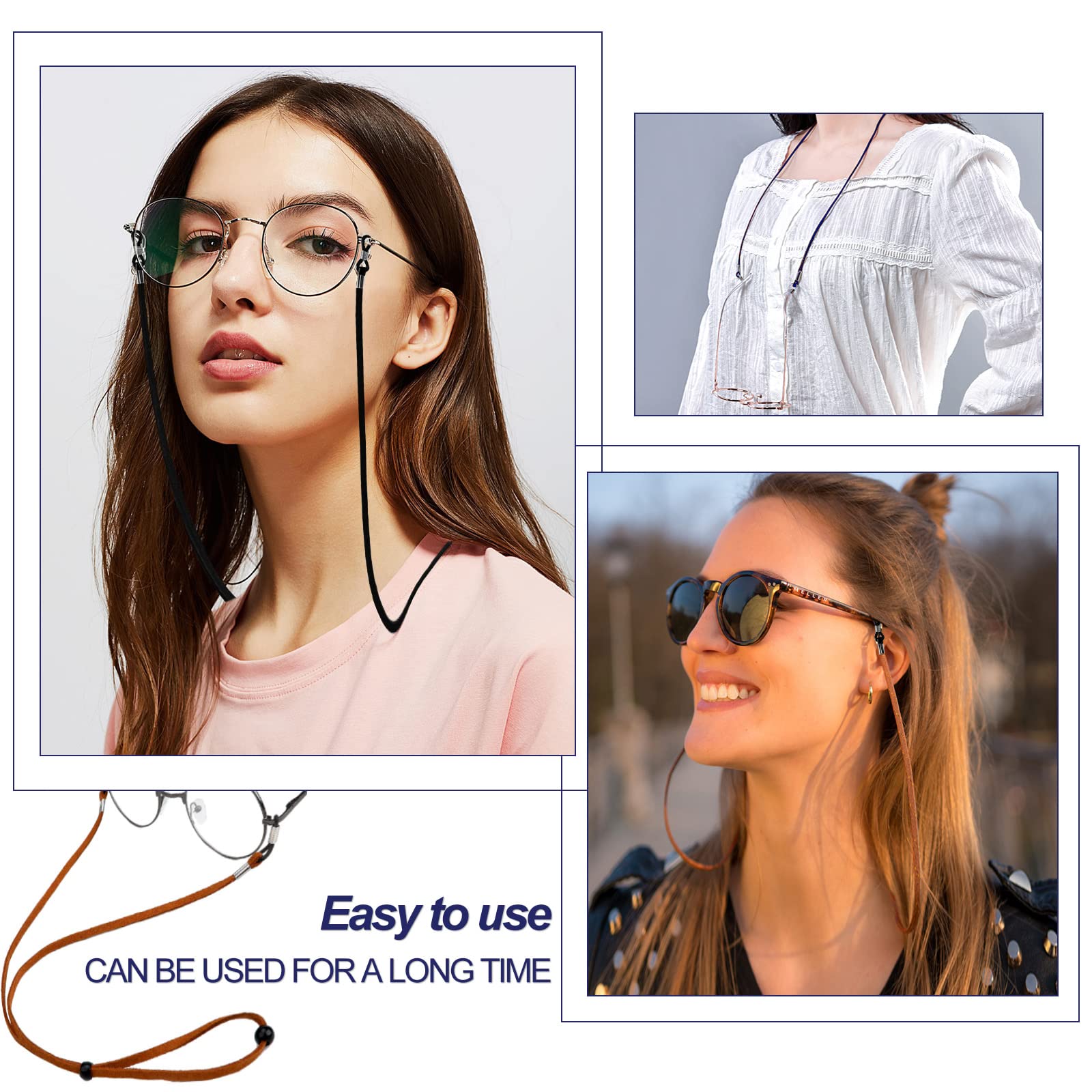 Qufiiry 3 Piezas Cordones para Gafas, Cuerda Gafas, Correa Gafas, Cordón Gafas, Cuerda para Gafas, para Gafas para Hombres y Mujeres