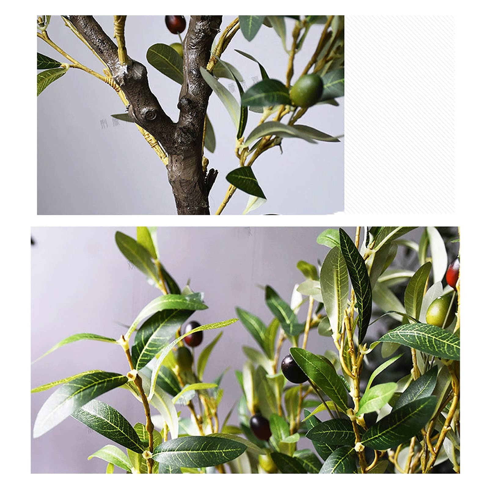 Artificielle Bonsaï Faux artificiels artificiels 23 pouces, arbre artificiel avec pot de fleur en plastique noir for décorations intérieures ou extérieures (avec panier tissé) Plante Artificielles