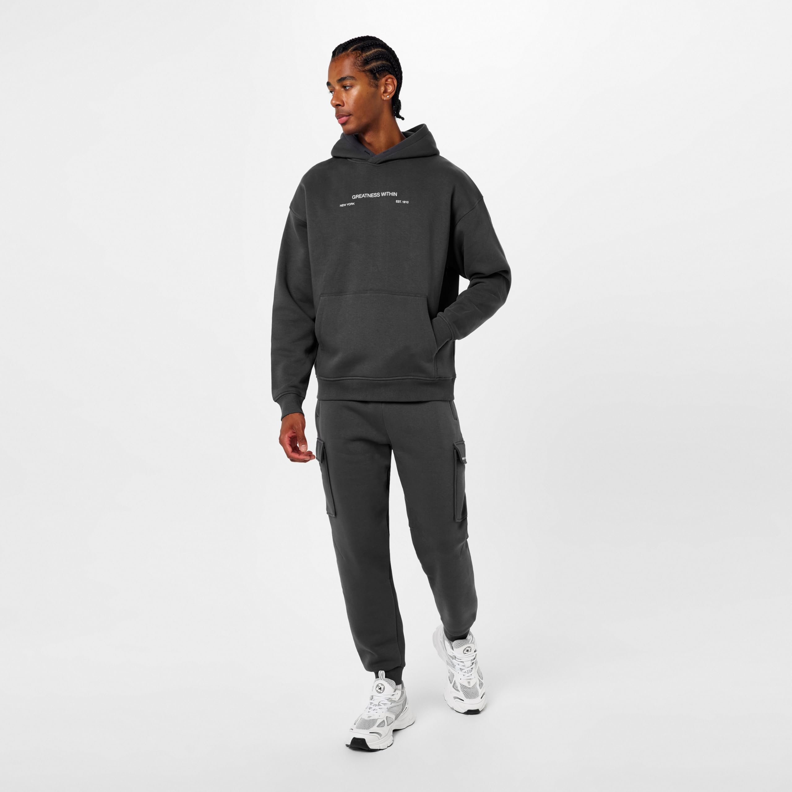 Everlast Męska bluza z kapturem do klubu bokserskiego, ciepła, oversize, męska bluza z kapturem, miękki polar, sportowy krój