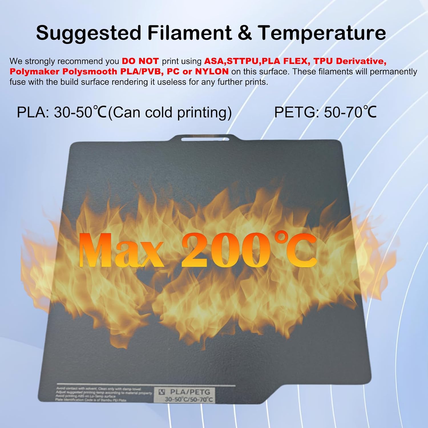 Textured 3D Printer Build Plate,PLA Cold Printing for Bambu Lab P1P/P1S/X1C/X1E/A1 3D Printer 257X257mm CryoGrip Panda Build Plate,Spring Steel Build Plate Flexible Sheet Print Bed