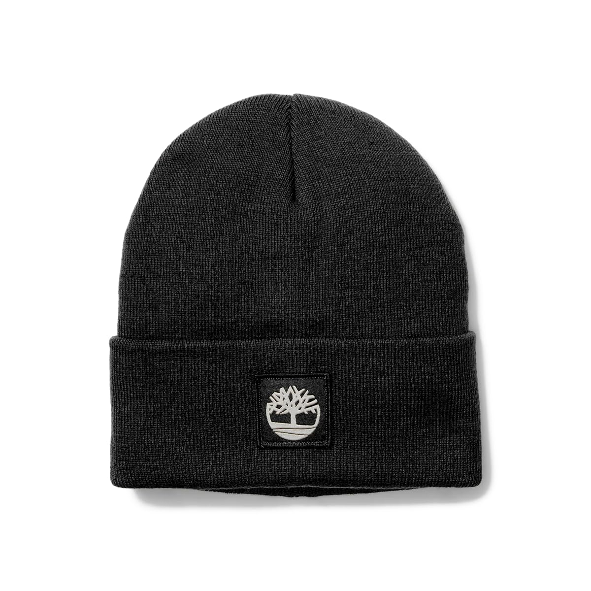 Timberland Men's Black Tonal Patch Beanie, One Size