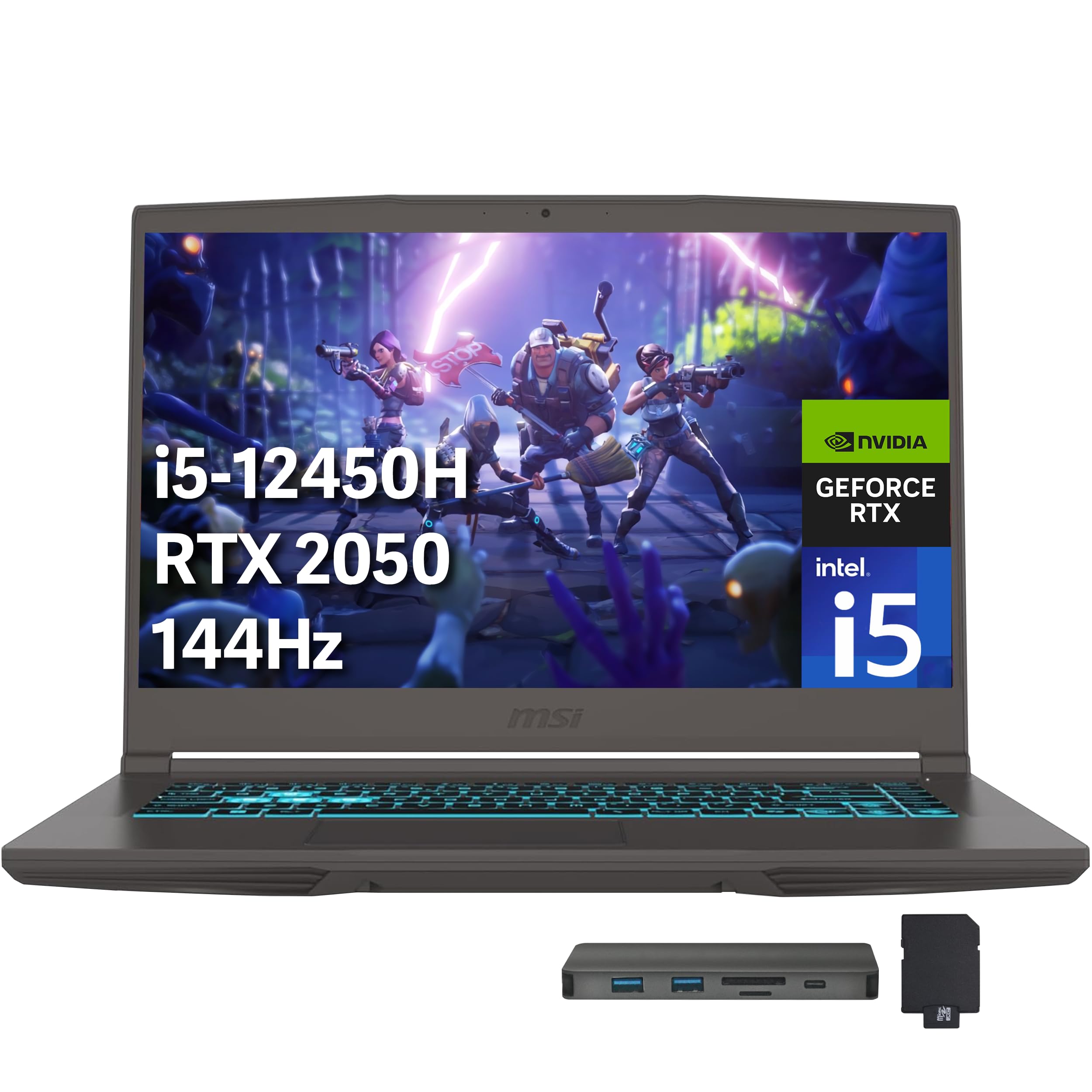 MSI Thin15 15.6” FHD 144Hz Gaming Laptop, Intel i5-12450H