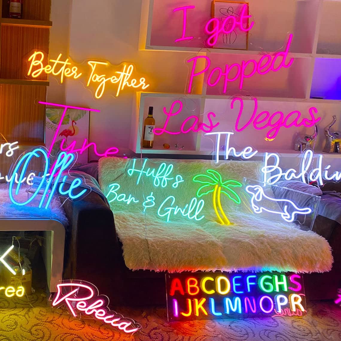 Logo Enseigne Lumineuse Neon Personnalisable - Panneau Néon UV Avec Variateur Pour Magasin, Bureau Ou Événements