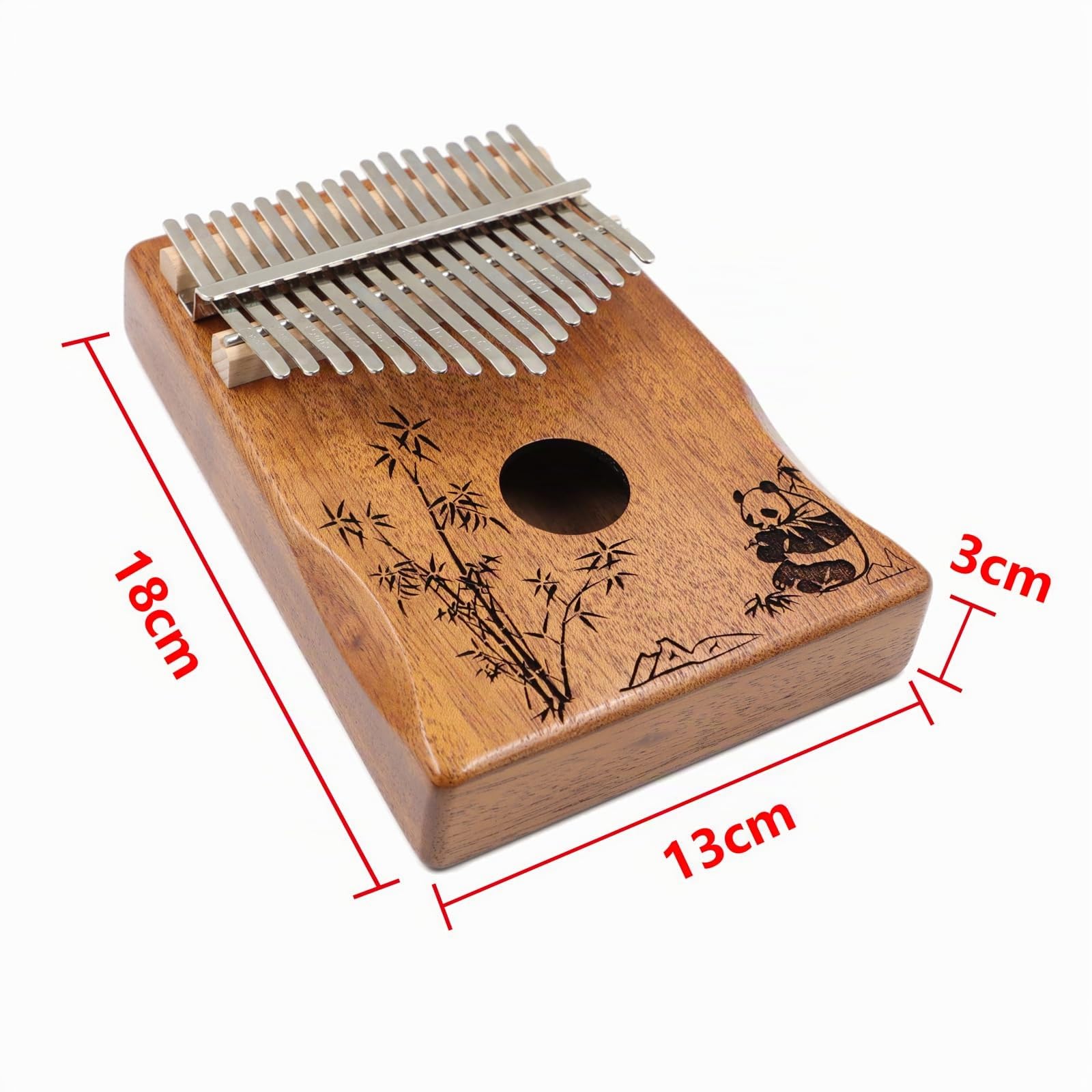 Rayzm Kalimba/Mbira Africana en C (Do). Piano Arpa de mano con Accesorios. Marimba de 17 Teclas, Instrumento de Bolsillo para Amantes de la Música/Principiantes (Caoba macizo)