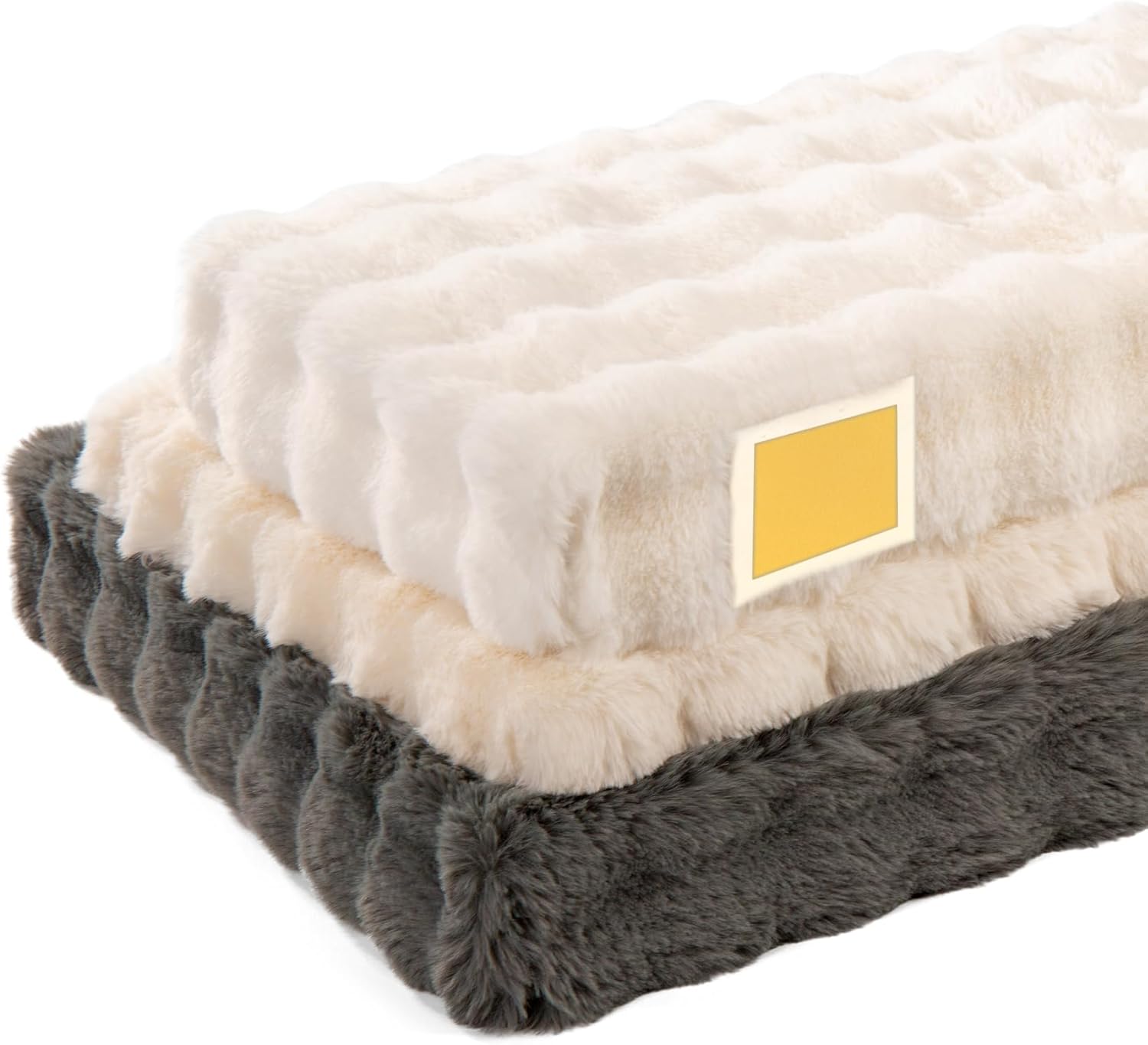 ROFIELTY Bench Cushions Custom Size Faux Fur Filling 75D