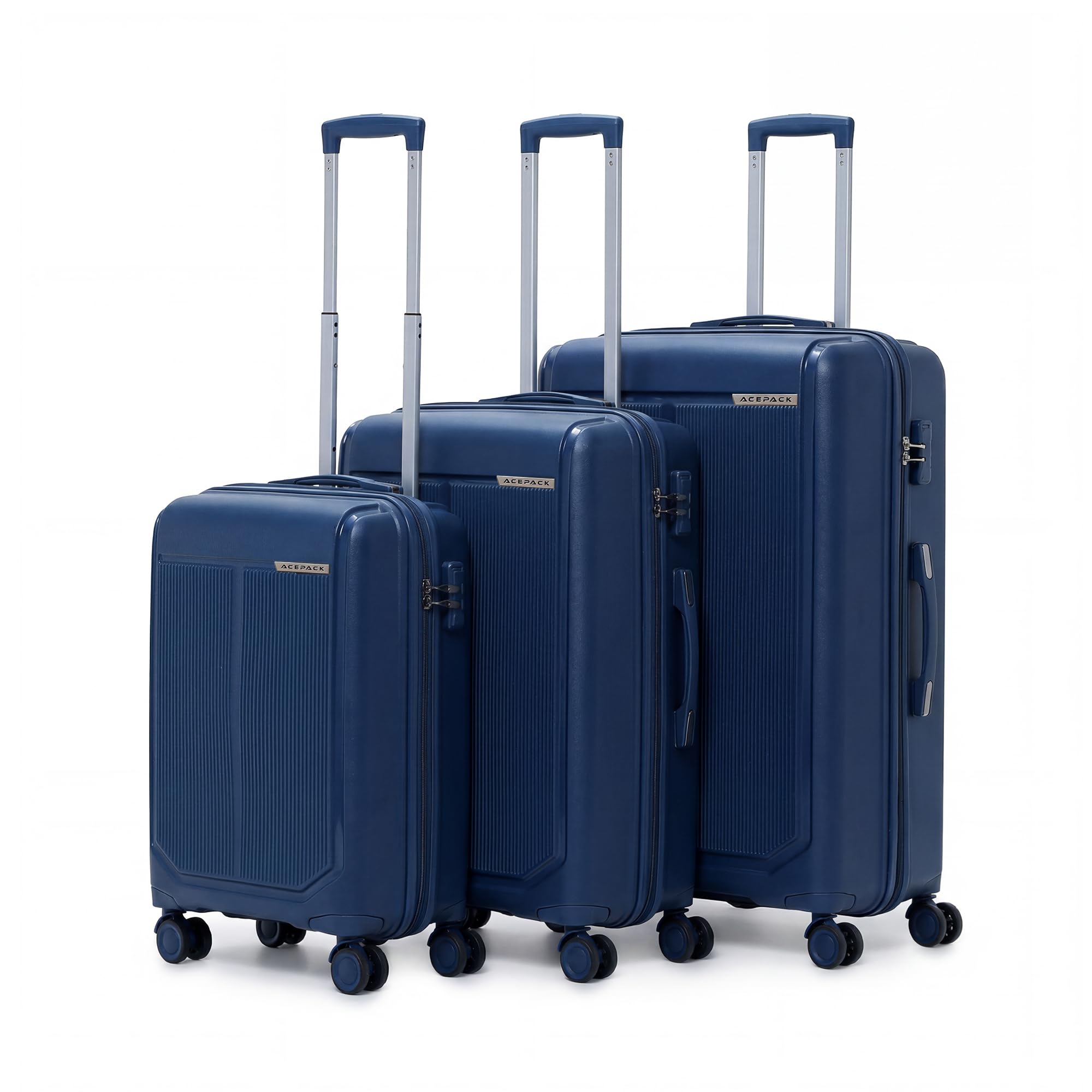 MEGATRON Set Of 3 Pieces (Small + Medium + Large) Trolley Bag, Lightweight Luggage Suitcase With Spinner 8 Wheel, Unbreakable Polypropylene Hard Shell, In-Built Number Lock, 3 Years Warranty