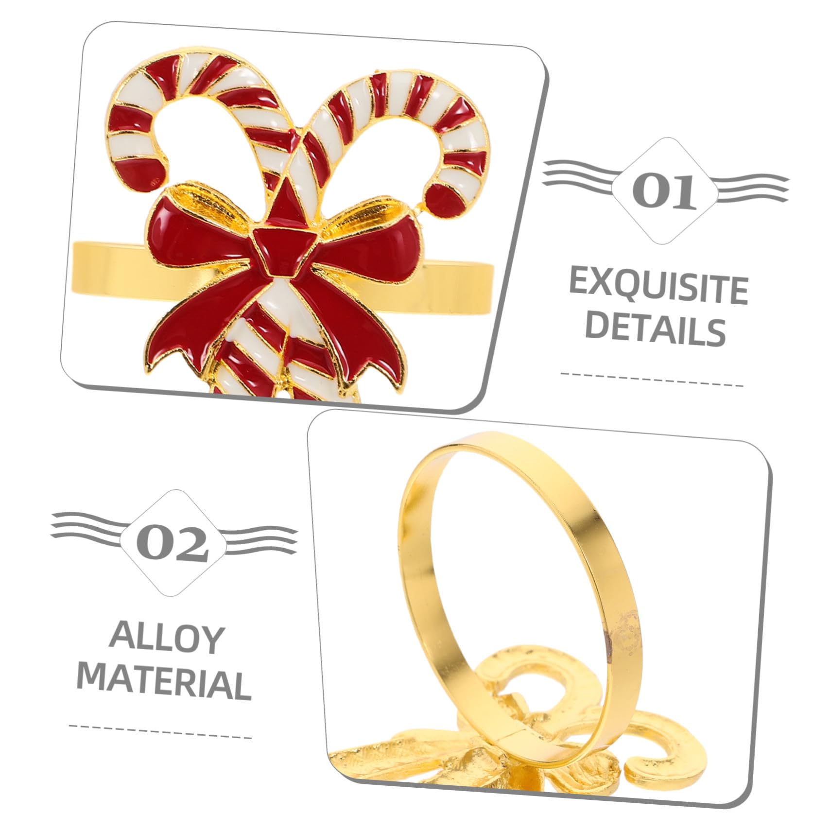 4 Pezzi Portatovaglioli Natalizi in con Decorativi per Tovaglioli Accessori Tavola per Feste Natale Design e Resistente per e Ricevimenti