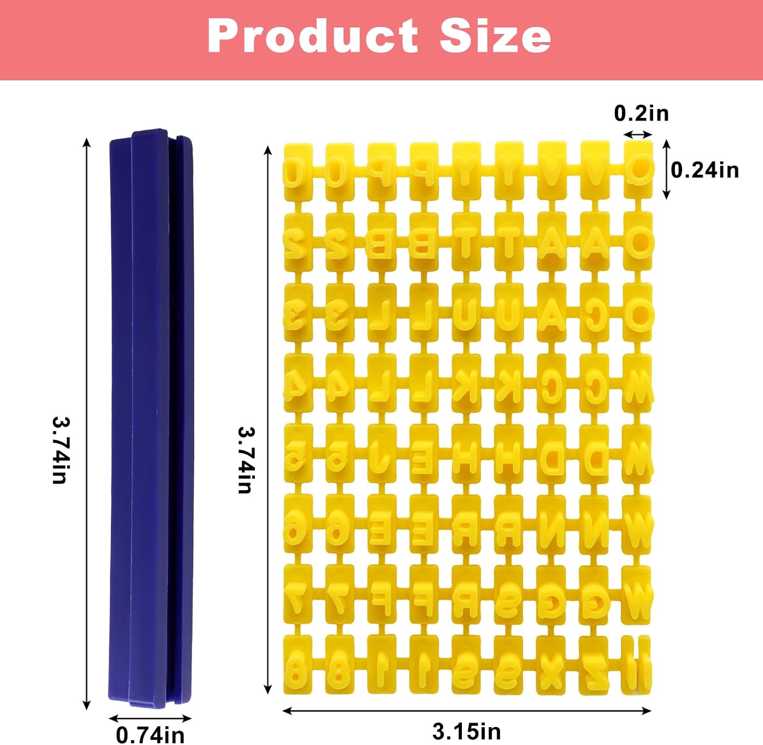 Zorfeter 72 Pcs Clay Letter Stamps, for DIY Baking/Cake Decorators