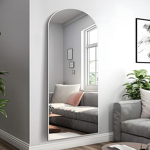 Miniatura 3 de NeuType Espejo arqueado de longitud completa de 65 x 22 pulgadas, espejo de cuerpo completo de polímero, marco fino para colgar o apoyarse contra la