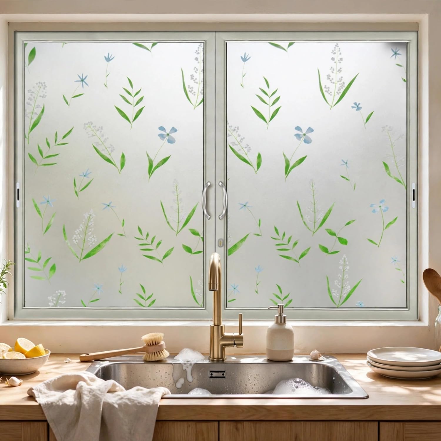 Frosted Jasmine Window Film - Privacy & UV Protection -4 Frosted Jasmine Window Film - Privacy & UV Protection -4