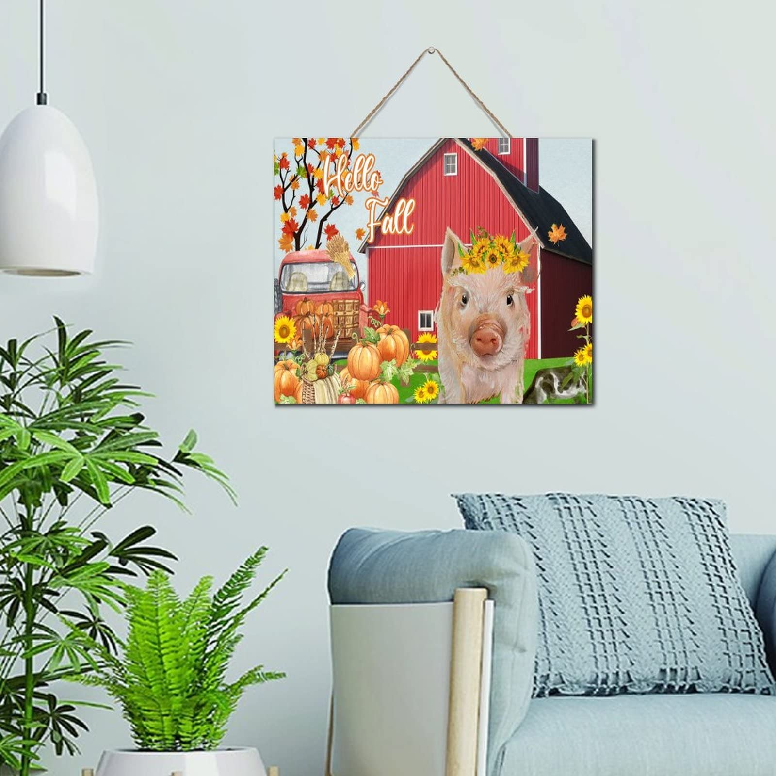 Panneau en bois inspirant cadeau crémaillère déco ferme cochon mignon