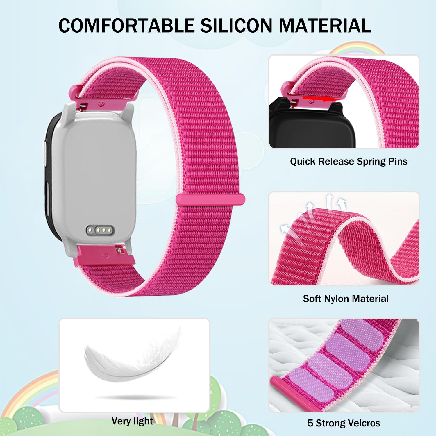 VELULYX Kids Nylon Band for Xplora X6, XPLORA Kids Smartwatch Girls Boys Replacement Straps for Xplora X6 Play - Image 2
