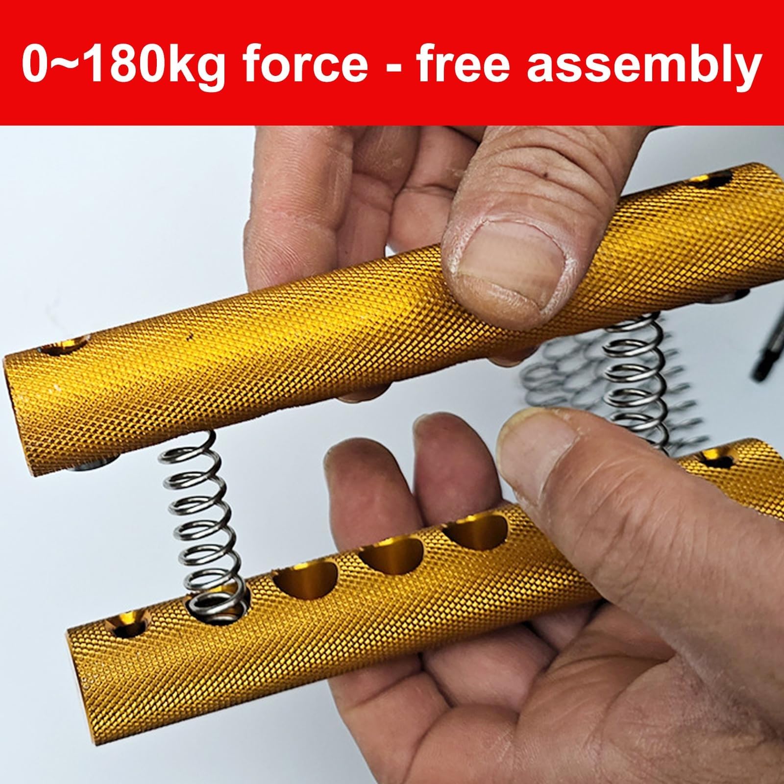 Agarre de mano de aluminio moleteado, ejercitador de agarre ajustable, ejercitador de mano, marco de aleación de aluminio 6061, resistencia libremente combinable, mango de patrón de rejilla