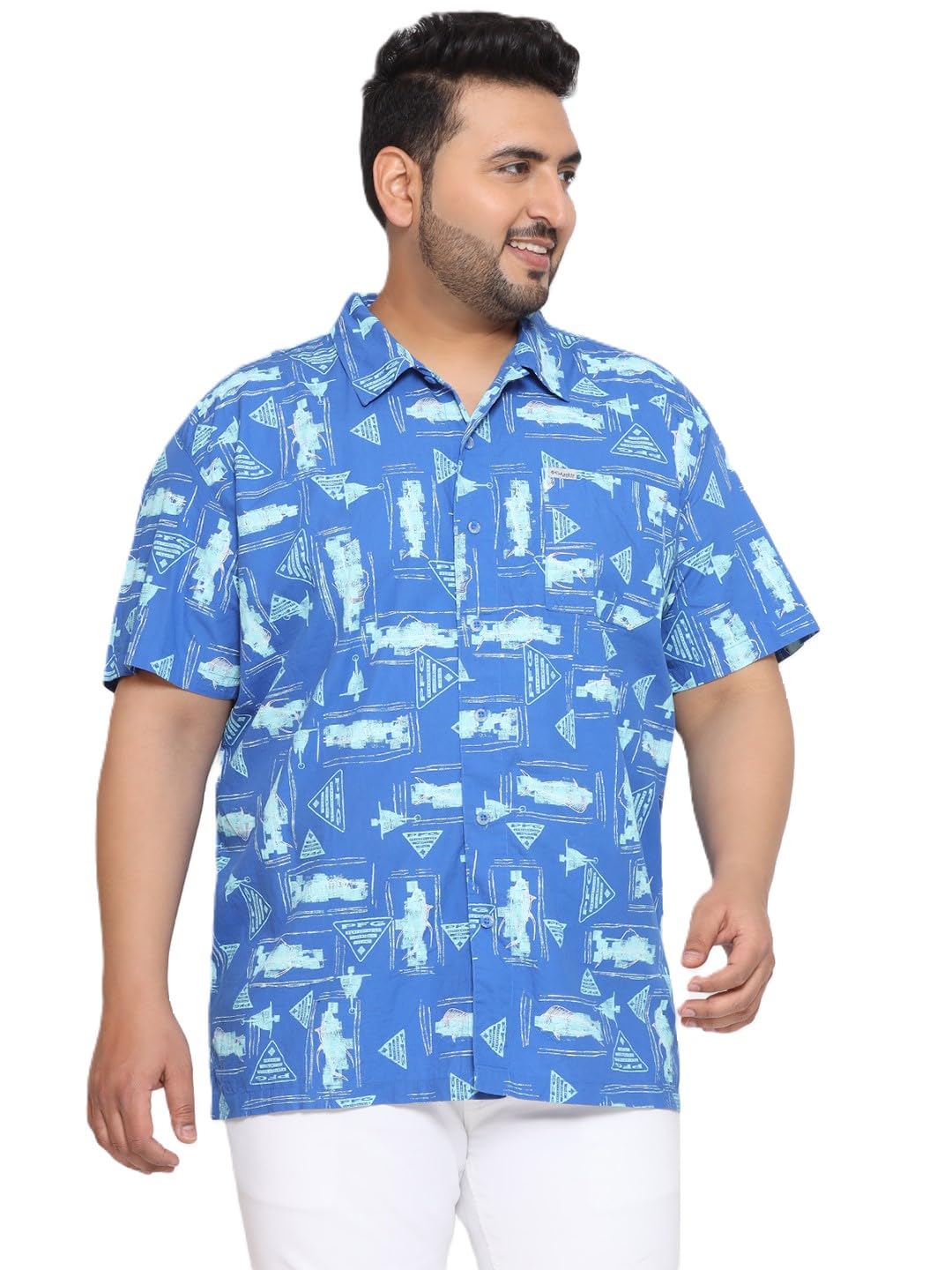 santonio Plus Size Regular Fit Cotton Half Sleeve Casual Printed Shirt for Men Available Size (50-64/4XL-11XL)-picture-24