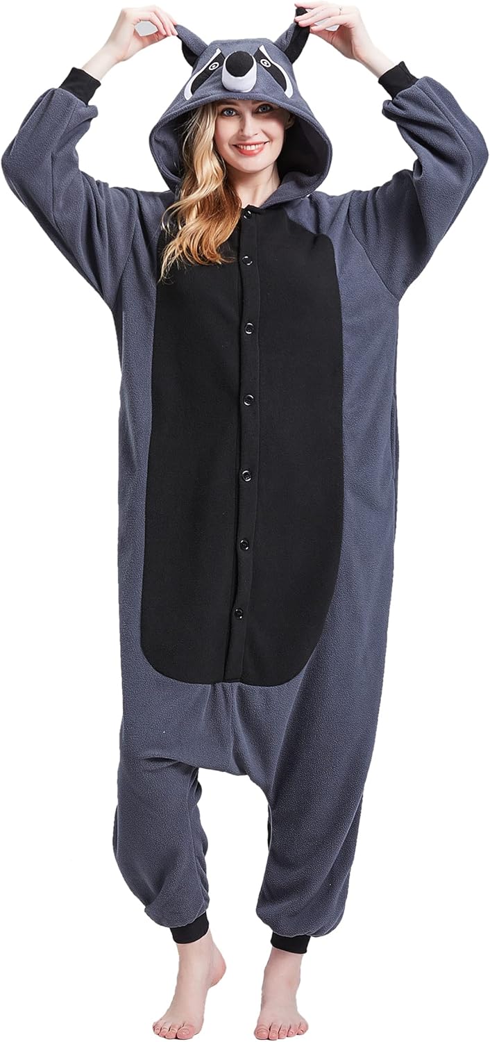 Skeleton Adult Animal Onesie Pajamas – Unisex Fleece Cosplay Costume Sleepwear for Halloween & Home Wear - Image 5