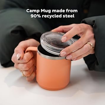 KeepCup Camp Mug, Reusable Stackable Insulated Stainless Steel with splashproof lid - 12oz (340ml) - Pine