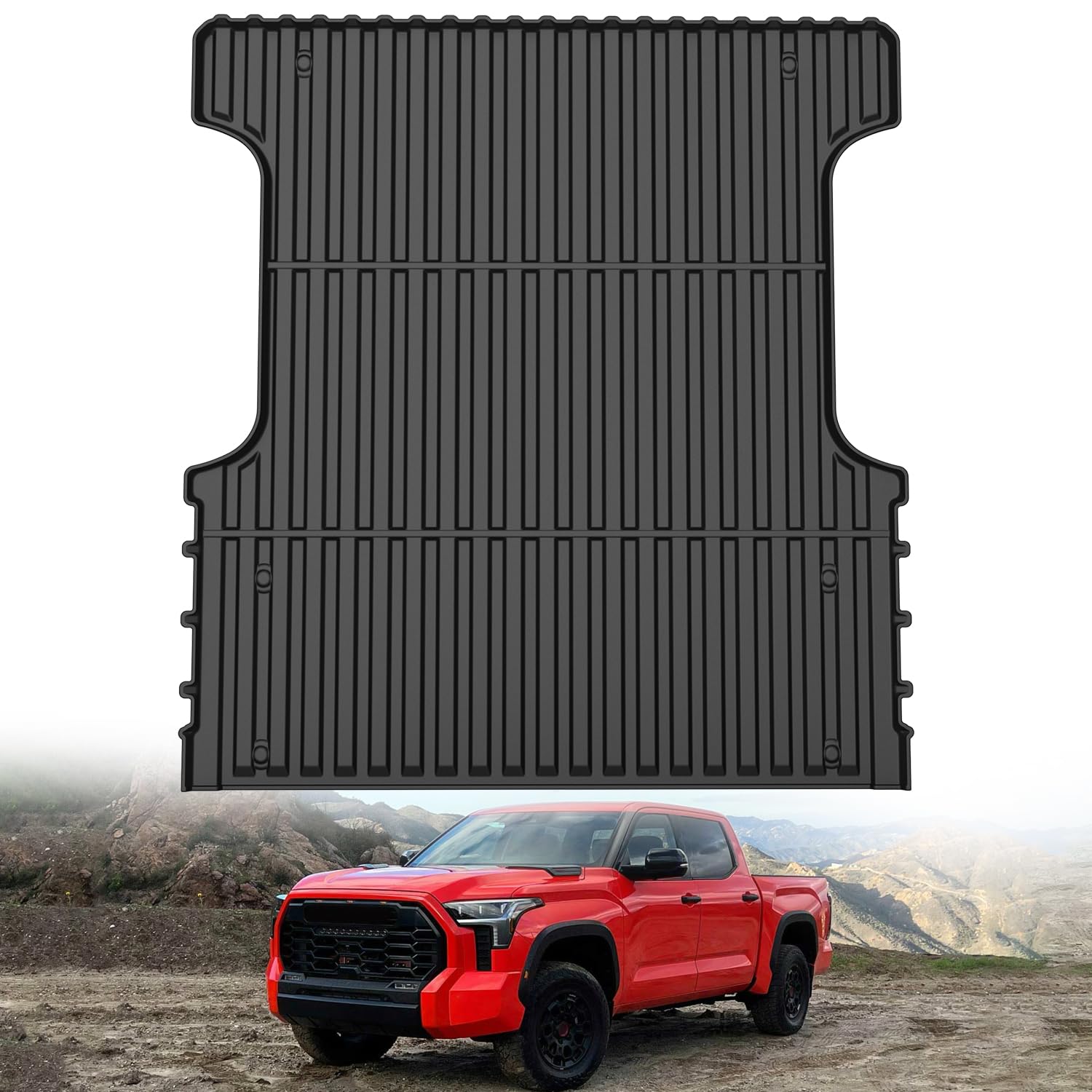 Nilight Truck Bed Mat 5.5FT for 25 24 23 22 Toyota Tundra Crew Max Cab, TPE Anti-Slip Vehicle Cargo Bed Liner Mat for 2025 2024 2023 2022 Tundra CrewMax Cab, All Weather Protection for Your Truck