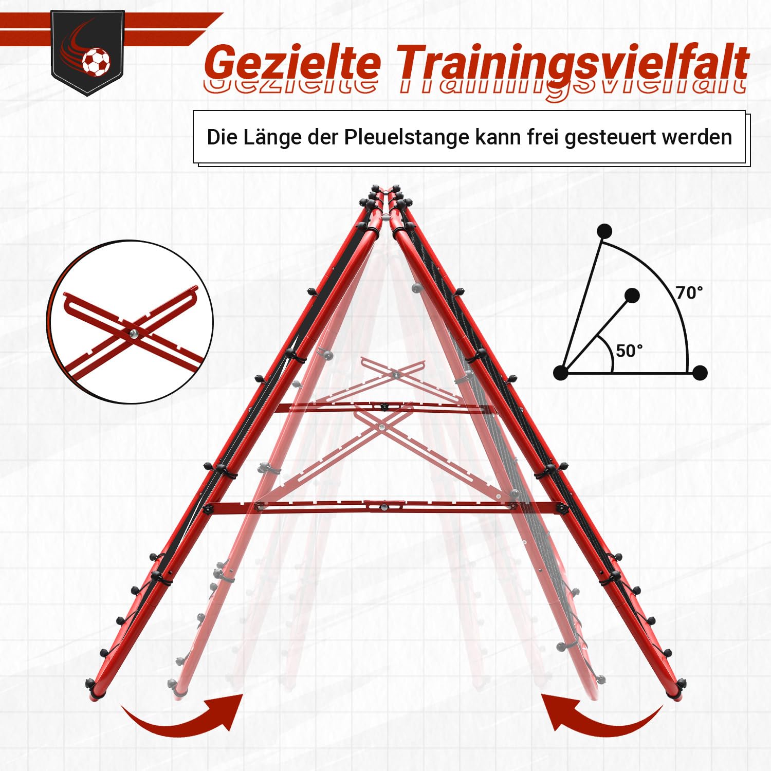 Fußball Rebounder Rückprallwand Netz,Kickback klappbar Rebound-Netz mit Ziel für Training Sports, Metallrohr/PE Gewebe, Baseball Basketball Prellwand