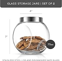 Vista 3 de JoyJolt All-Sides Cookie Jar. Set of 2 Cookie Jars for Kitchen Counter with Lids, Candy Jar, Dog Treat Container, Laundry Detergent Container, Large