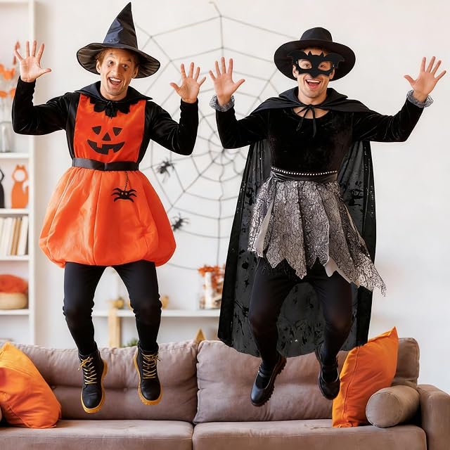 Foto 3 de 5 de DKINY Disfraz de Halloween para niños, capa de vampiro, máscara de